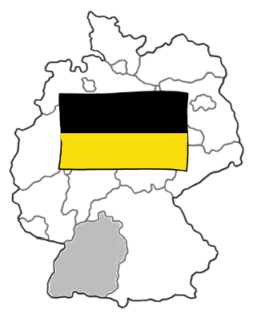 Landkarte mit Markierung von Baden Württemberg
