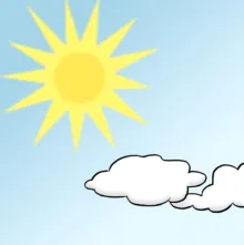 Himmel mit Sonne und Wolken