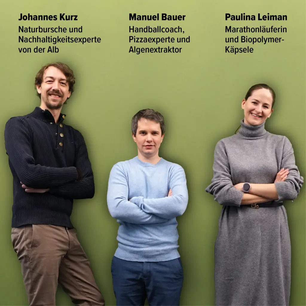 Das Bild zeigt die drei Mitarbeiter des Bereiches Bioökononomie.