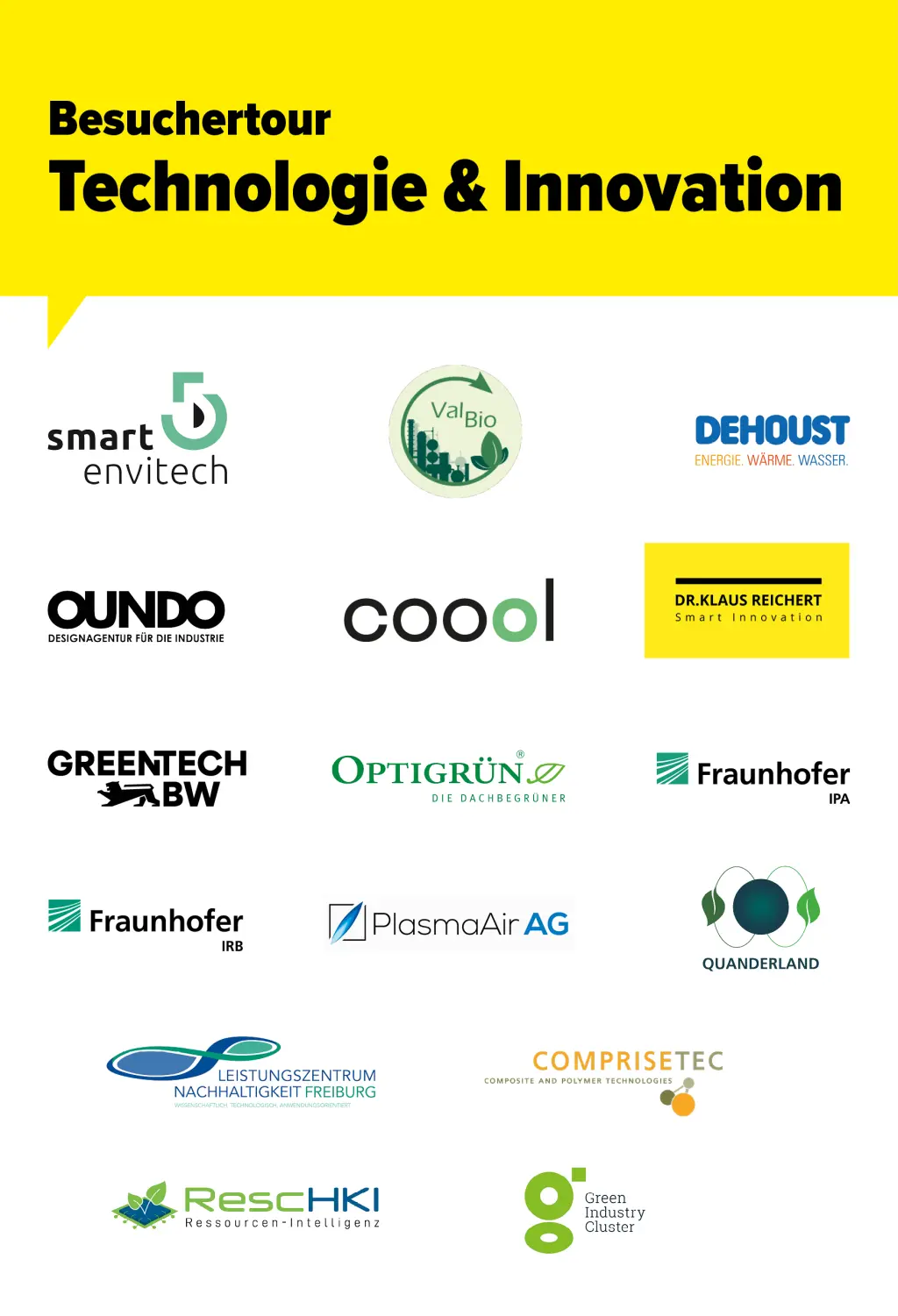 Seite mit Ausstellerlogos