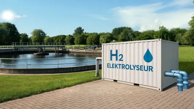 Elektrolyseur auf Kläranlage