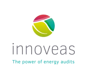 Logo des Projekts INNOVEAS mit dem Schriftzug Rhe power of energy audits